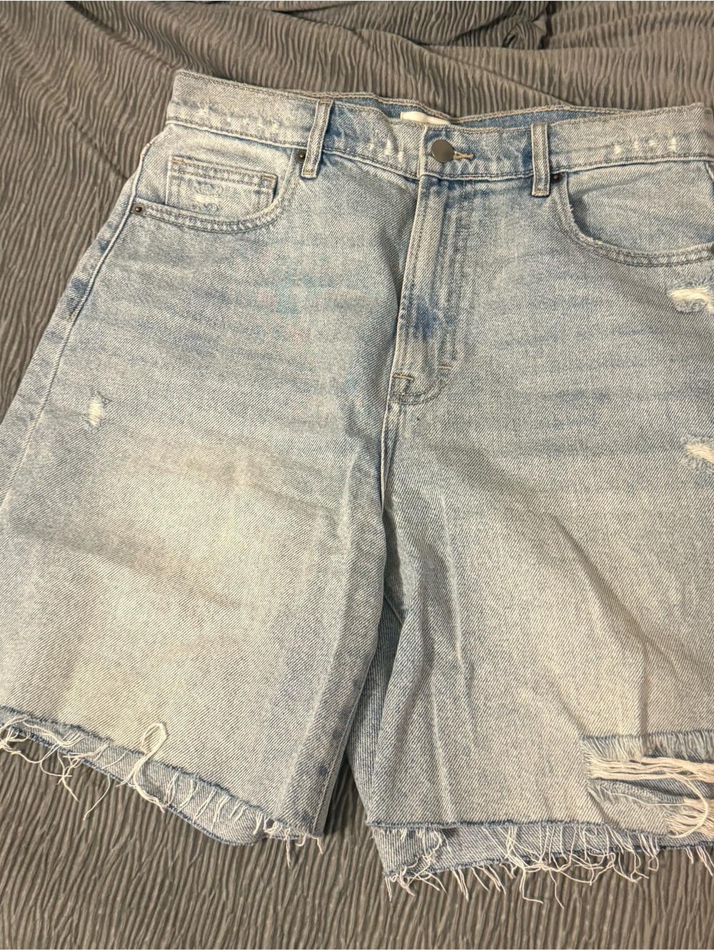 Vici Light Blue Distressed Denim Cutoff Shorts